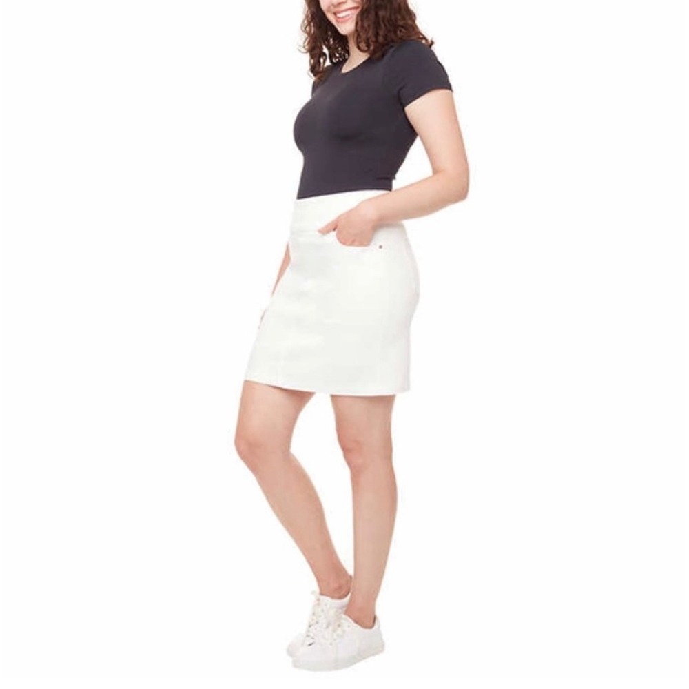 SC & Co Womens Denim Skort White Pull On Size‎ Large Stretch Golf Activewear